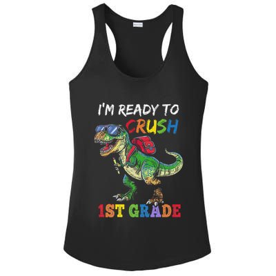 IM Ready To Crush 1st Grade Dinosaur 1st Day Of School Ladies PosiCharge Competitor Racerback Tank