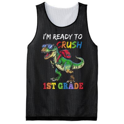 IM Ready To Crush 1st Grade Dinosaur 1st Day Of School Mesh Reversible Basketball Jersey Tank