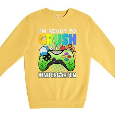 Im Ready To Crush Kindergarten Back To School Video Game Boy Gift Premium Crewneck Sweatshirt