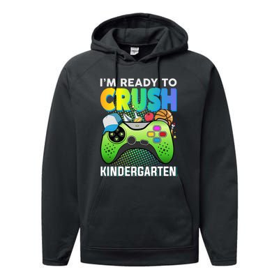 Im Ready To Crush Kindergarten Back To School Video Game Boy Gift Performance Fleece Hoodie