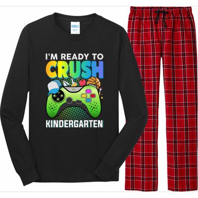 Im Ready To Crush Kindergarten Back To School Video Game Boy Gift Long Sleeve Pajama Set