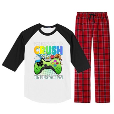 Im Ready To Crush Kindergarten Back To School Video Game Boy Gift Raglan Sleeve Pajama Set