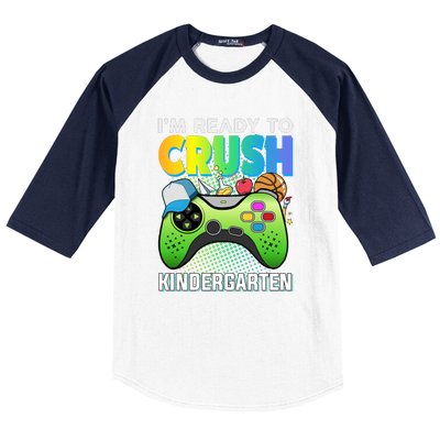 Im Ready To Crush Kindergarten Back To School Video Game Boy Gift Baseball Sleeve Shirt