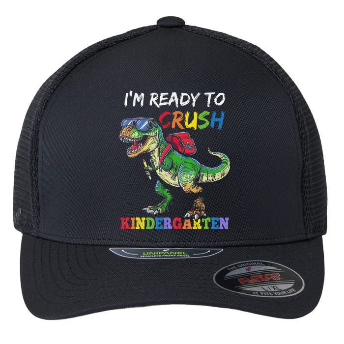 IM Ready To Crush Kindergarten Dinosaur 1st Day Of School Flexfit Unipanel Trucker Cap