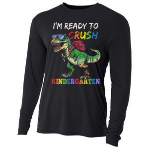 IM Ready To Crush Kindergarten Dinosaur 1st Day Of School Cooling Performance Long Sleeve Crew