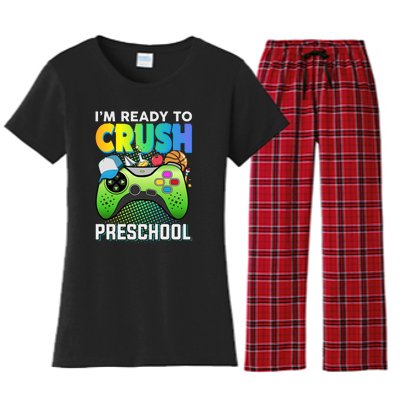 Im Ready To Crush Preschool Back To School Video Game Boy Gift Women's Flannel Pajama Set