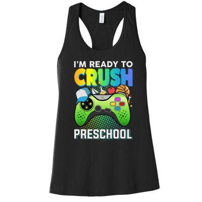 Im Ready To Crush Preschool Back To School Video Game Boy Gift Women's Racerback Tank