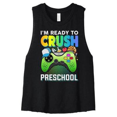 Im Ready To Crush Preschool Back To School Video Game Boy Gift Women's Racerback Cropped Tank