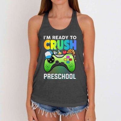 Im Ready To Crush Preschool Back To School Video Game Boy Gift Women's Knotted Racerback Tank