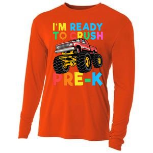 Im Ready To Crush PreK First Day Monster Truck Cooling Performance Long Sleeve Crew