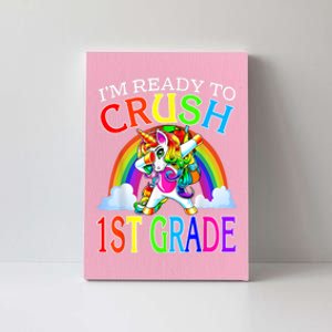 Im Ready To Crush 1st Grade Dabbing Unicorn Back To School Canvas