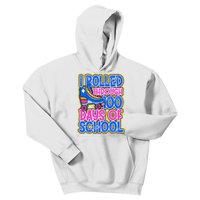 I Rolled Through 100 Days Of School Skate 100 Days Kids Hoodie