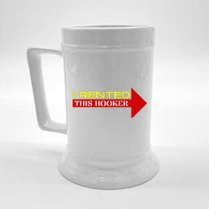 I Rented This Hooker Funny Offensive Saying Beer Stein