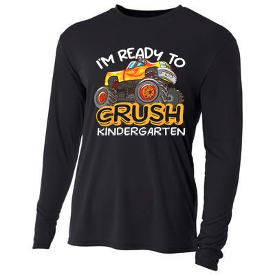 Im Ready To Crush Kindergarten Dinosaur First Day Of School Cooling Performance Long Sleeve Crew