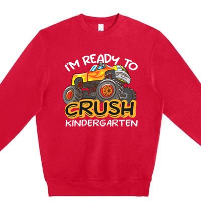 Im Ready To Crush Kindergarten Dinosaur First Day Of School Premium Crewneck Sweatshirt