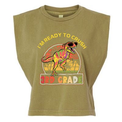 Im Ready To Crush 3rd Grade Dinosaur T Rex Back To School Gift Garment-Dyed Women's Muscle Tee