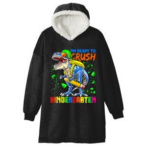 Im Ready To Crush Kindergarten T Rex Dino Holding Pencil Hooded Wearable Blanket