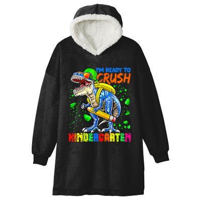 Im Ready To Crush Kindergarten T Rex Dino Holding Pencil Hooded Wearable Blanket