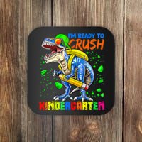 Im Ready To Crush Kindergarten T Rex Dino Holding Pencil Coaster