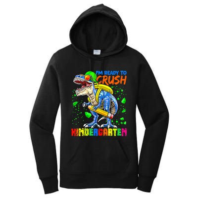 Im Ready To Crush Kindergarten T Rex Dino Holding Pencil Women's Pullover Hoodie