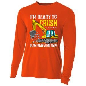 Im Ready To Crush Kindergarten Construction Vehicle Cooling Performance Long Sleeve Crew