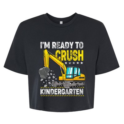 Im Ready To Crush Kindergarten Construction Vehicle Bella+Canvas Jersey Crop Tee