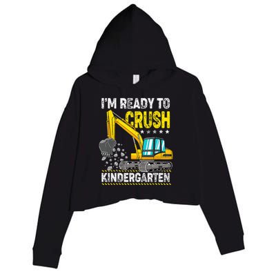 Im Ready To Crush Kindergarten Construction Vehicle Crop Fleece Hoodie