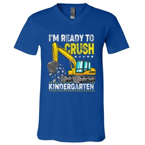 Im Ready To Crush Kindergarten Construction Vehicle V-Neck T-Shirt