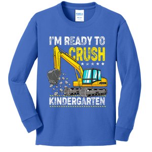 Im Ready To Crush Kindergarten Construction Vehicle Kids Long Sleeve Shirt