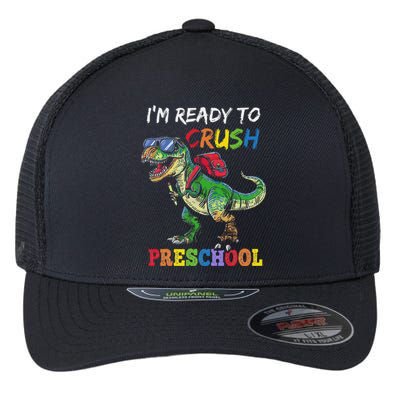 IM Ready To Crush Preschool Dinosaur 1st Day Of School Flexfit Unipanel Trucker Cap