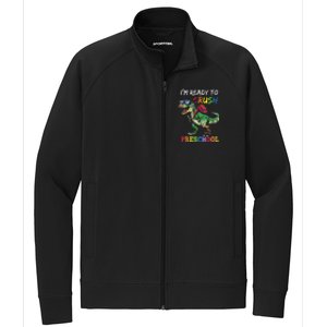 IM Ready To Crush Preschool Dinosaur 1st Day Of School Stretch Full-Zip Cadet Jacket