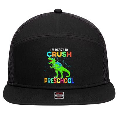 I'm Ready To Crush Preschool Dinosaur Back To School 7 Panel Mesh Trucker Snapback Hat