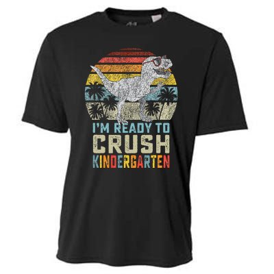 I'm Ready To Crush Kindergarten 1st Day Kinder Dinosaur Cooling Performance Crew T-Shirt