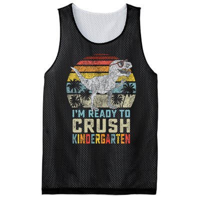 I'm Ready To Crush Kindergarten 1st Day Kinder Dinosaur Mesh Reversible Basketball Jersey Tank