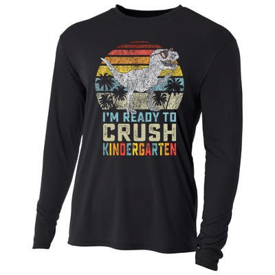 I'm Ready To Crush Kindergarten 1st Day Kinder Dinosaur Cooling Performance Long Sleeve Crew