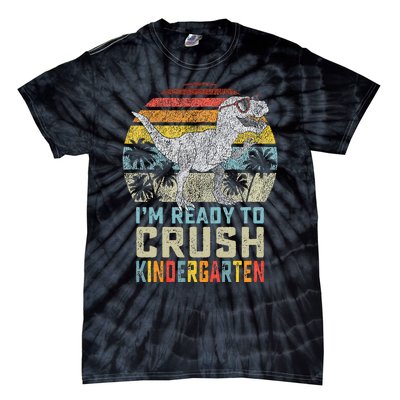 I'm Ready To Crush Kindergarten 1st Day Kinder Dinosaur Tie-Dye T-Shirt