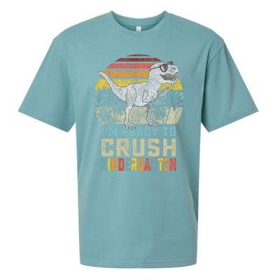 I'm Ready To Crush Kindergarten 1st Day Kinder Dinosaur Sueded Cloud Jersey T-Shirt