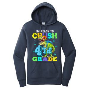 IM Ready To Crush 4th Grade Back To School Dinosaur Women's Pullover Hoodie