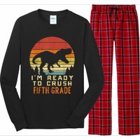 Im Ready To Crush 5th Fifth Grade Dinosaur Back School Boy Long Sleeve Pajama Set