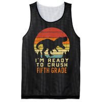 Im Ready To Crush 5th Fifth Grade Dinosaur Back School Boy Mesh Reversible Basketball Jersey Tank