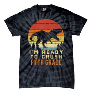 Im Ready To Crush 5th Fifth Grade Dinosaur Back School Boy Tie-Dye T-Shirt