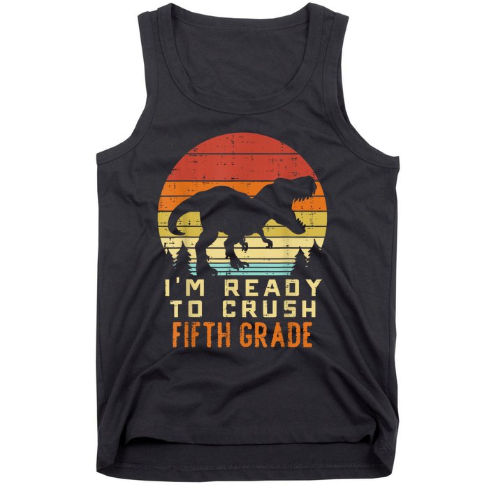 Im Ready To Crush 5th Fifth Grade Dinosaur Back School Boy Tank Top