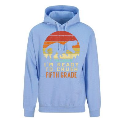 Im Ready To Crush 5th Fifth Grade Dinosaur Back School Boy Unisex Surf Hoodie