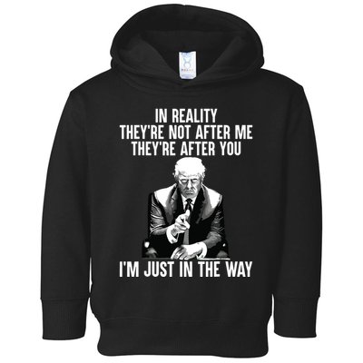 In Reality Theyre Not After Me Theyre After You Trump 2024 Toddler Hoodie