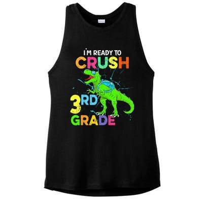 I'm Ready To Crush 3rd Grade Dinosaur Back To School Ladies PosiCharge Tri-Blend Wicking Tank