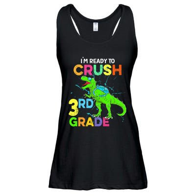 I'm Ready To Crush 3rd Grade Dinosaur Back To School Ladies Essential Flowy Tank