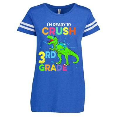 I'm Ready To Crush 3rd Grade Dinosaur Back To School Enza Ladies Jersey Football T-Shirt