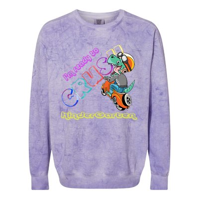 I'm Ready To Crush Kindergarten Dinosaurs Back To School Gift Colorblast Crewneck Sweatshirt