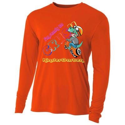 I'm Ready To Crush Kindergarten Dinosaurs Back To School Gift Cooling Performance Long Sleeve Crew