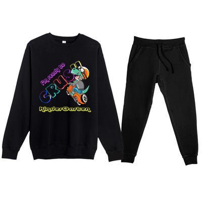 I'm Ready To Crush Kindergarten Dinosaurs Back To School Gift Premium Crewneck Sweatsuit Set